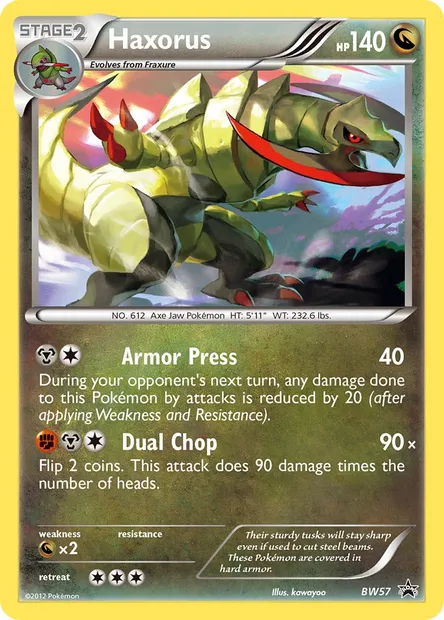 Haxorus, Pokémon card BW 57 — BW Black Star Promos set