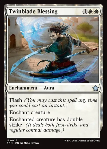 Twinblade Blessing, Magic card FDN 26 — Foundations set