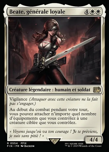Beate, générale loyale, carte Magic FIN 554 — extension Final Fantasy