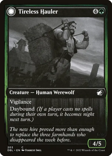 Tireless Hauler // Dire-Strain Brawler, Magic card DBL 203 — Innistrad: Double Feature set