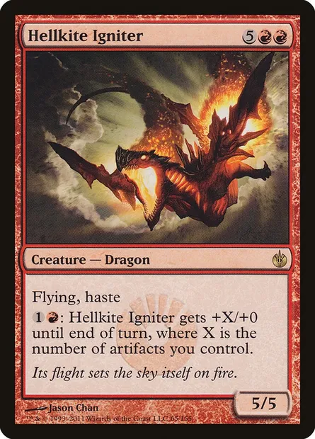 Hellkite Igniter, Magic card MBS 65 — Mirrodin Besieged set
