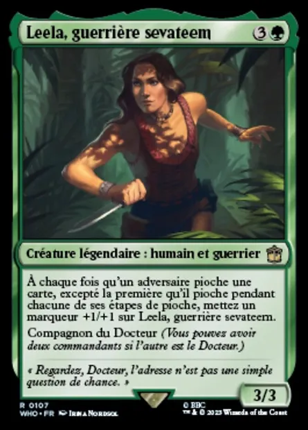 Leela, guerrière sevateem, carte Magic WHO 107 — extension Doctor Who