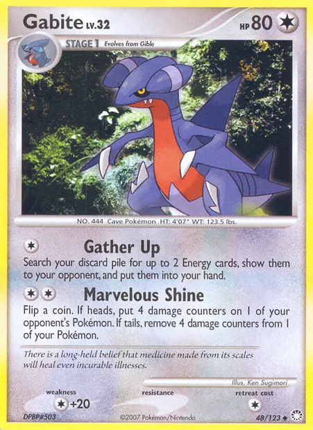 Gabite, Pokémon card MT 48 — Mysterious Treasures set