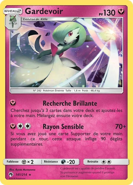 Gardevoir, carte Pokémon LOT 141 — extension Tonnerre Perdu