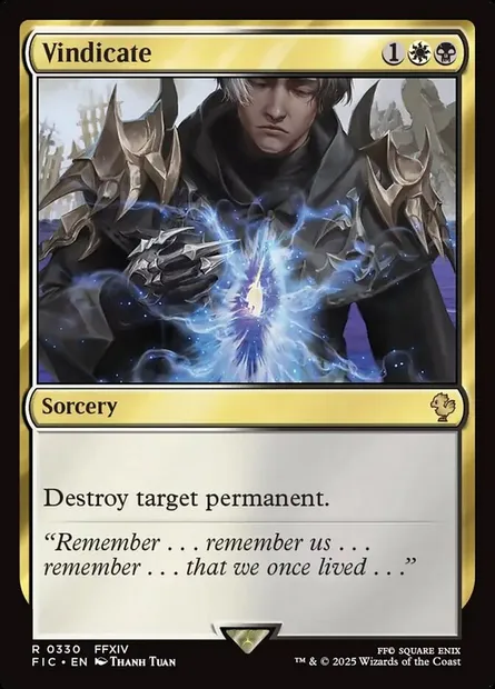 Vindicate, Magic card FIC 330 — Final Fantasy Commander set