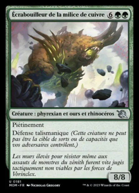Écrabouilleur de la milice de cuivre, carte Magic MOM 181 — extension L'invasion des machines