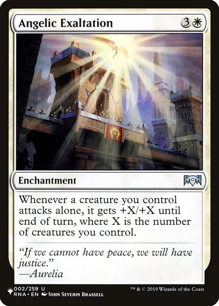 Angelic Exaltation, Magic card PLST RNA-2 — The List set