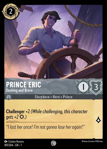 Prince Eric - Dashing and Brave, Disney Lorcana card CH1-187 — The First Chapter set