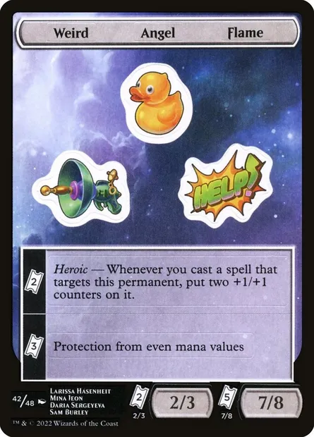Weird Angel Flame, Magic card SUNF 42 — Unfinity Sticker Sheets set