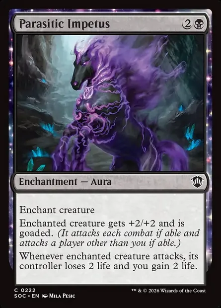Parasitic Impetus, Magic card SOC 222 — Secrets of Strixhaven Commander set