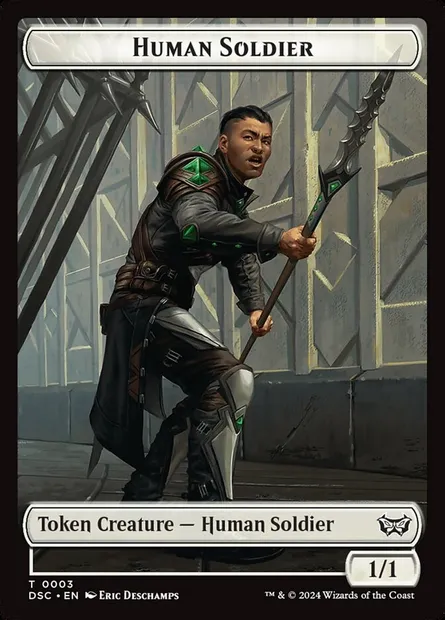 Human Soldier, carte Magic TDSC 3 — extension Duskmourn Commander Tokens