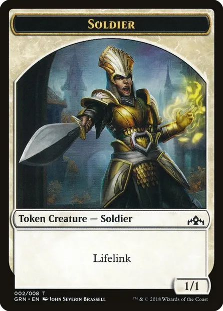 Soldier // Soldier, carte Magic TGK1 2 — extension GRN Guild Kit Tokens