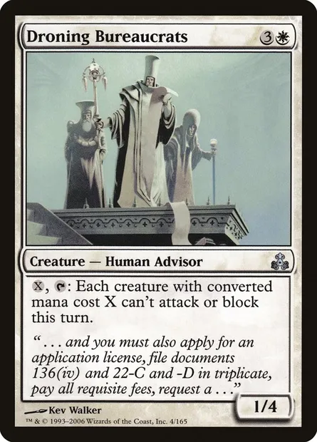 Bureaucrates monotones, carte Magic GPT 4 — extension Le Pacte des Guildes