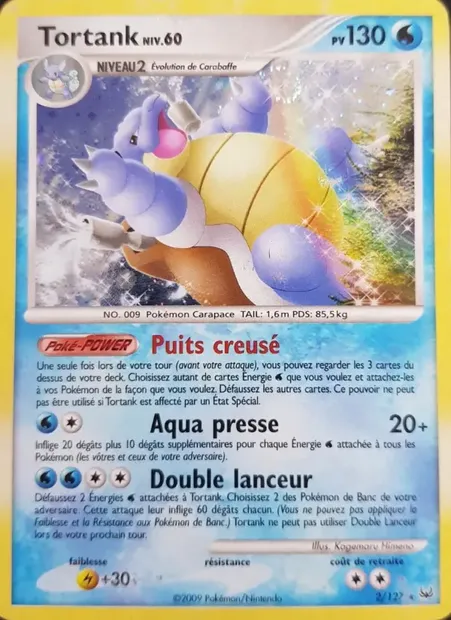 Tortank, carte Pokémon PL 2 — extension Platine