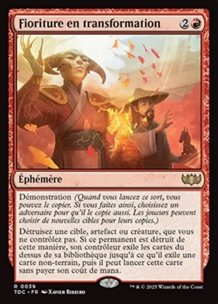 Fioriture en transformation, carte Magic TDC 39 — extension Tarkir: Dragonstorm Commander