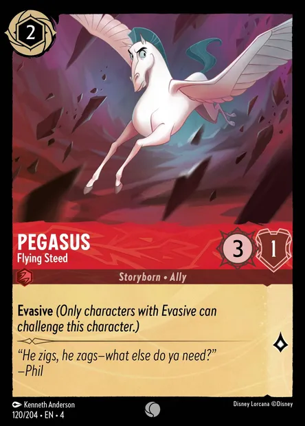 Pegasus - Flying Steed, Disney Lorcana card CH4-120 — Ursula's Return set