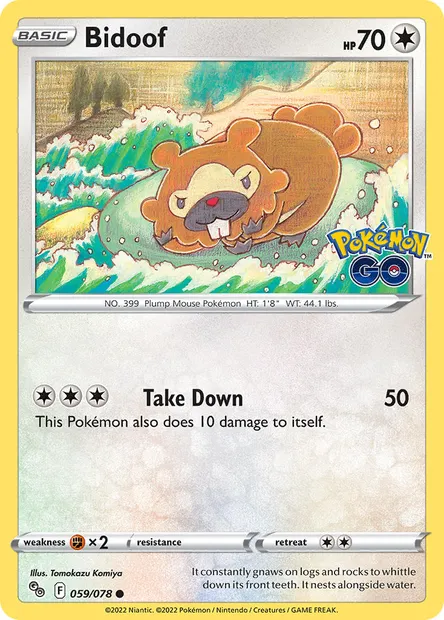 Bidoof, Pokémon card PGO 059 — Pokémon GO set