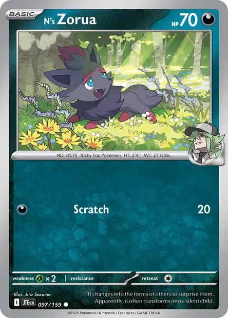 N's Zorua, Pokémon card JTG 097 — Journey Together set