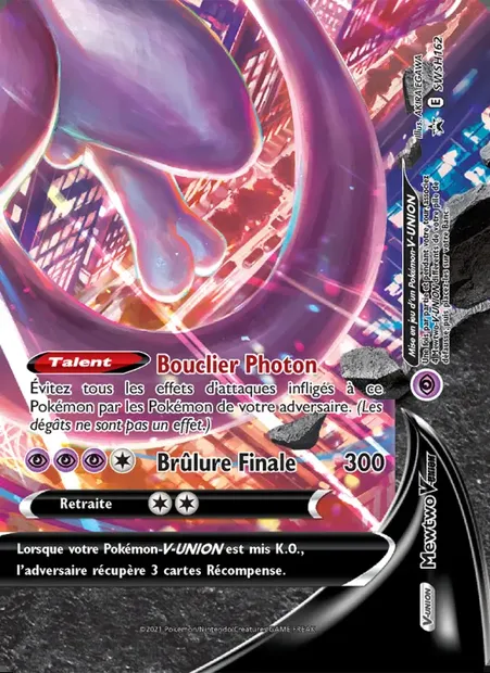 Mewtwo V-UNION, carte Pokémon SWSH 162 — extension Promo SWSH