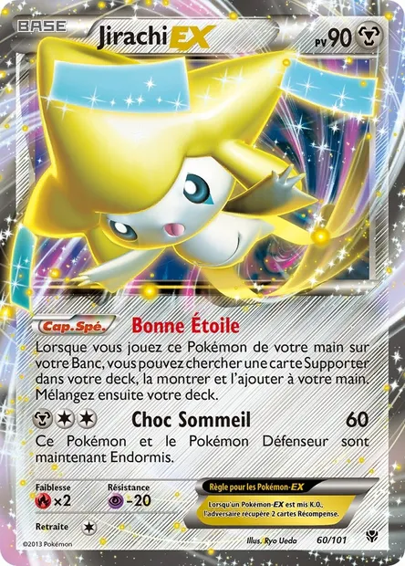 Jirachi EX, carte Pokémon PLB 60 — extension Explosion Plasma