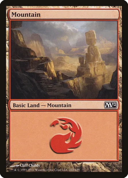 Mountain, Magic card M12 242 — Magic 2012 set
