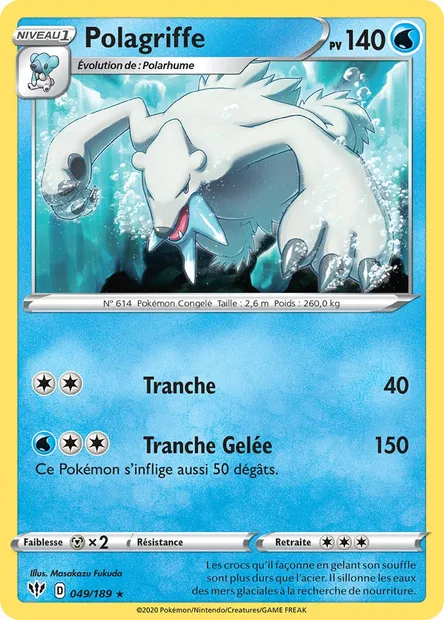 Polagriffe, carte Pokémon DAA 49 — extension Ténèbres Embrasées