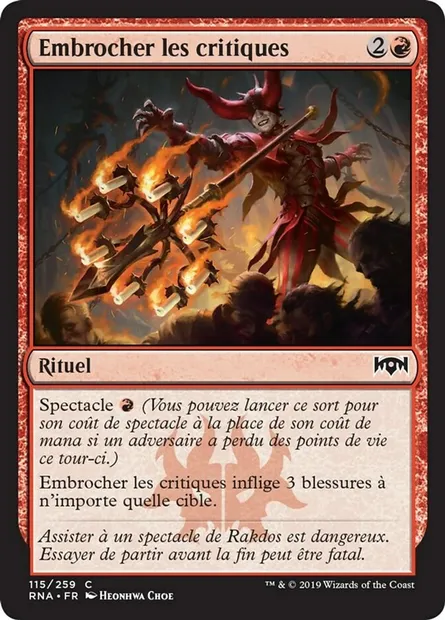 Embrocher les critiques, carte Magic RNA 115 — extension L'allégeance de Ravnica