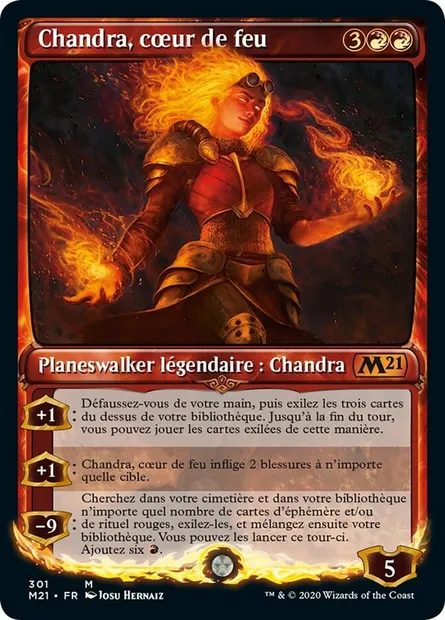 Chandra, cœur de feu, carte Magic M21 301 — extension Core Set 2021
