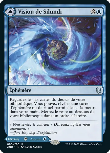 Vision de Silundi // Île de Silundi, carte Magic ZNR 80 — extension Renaissance de Zendikar