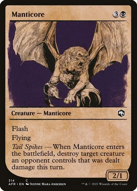 Manticore, Magic card AFR 314 — Adventures in the Forgotten Realms set