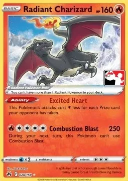 Radiant Charizard, Pokémon card PPS 020-3 — Play! Pokémon Prize Pack Series set