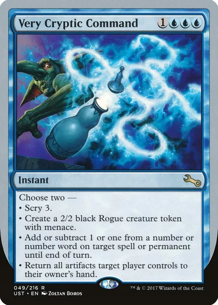 Very Cryptic Command, carte Magic UST 49f — extension Unstable