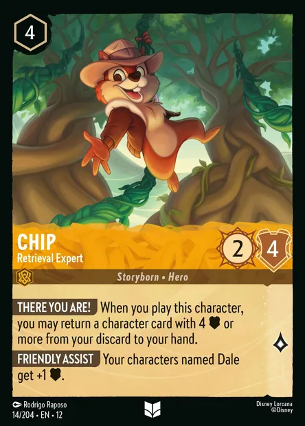 Chip - Retrieval Expert, Disney Lorcana card CH12-014 — Wilds Unknown set