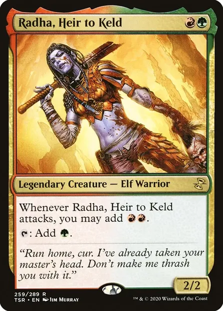 Radha, Heir to Keld, Magic card TSR 259 — Time Spiral Remastered set
