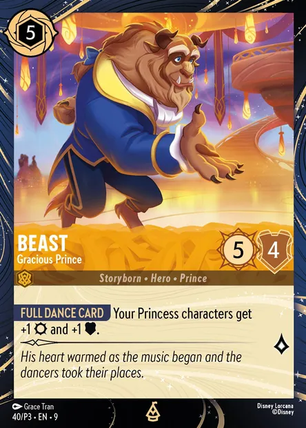 Beast - Gracious Prince, Disney Lorcana card P3-040 — P3 set