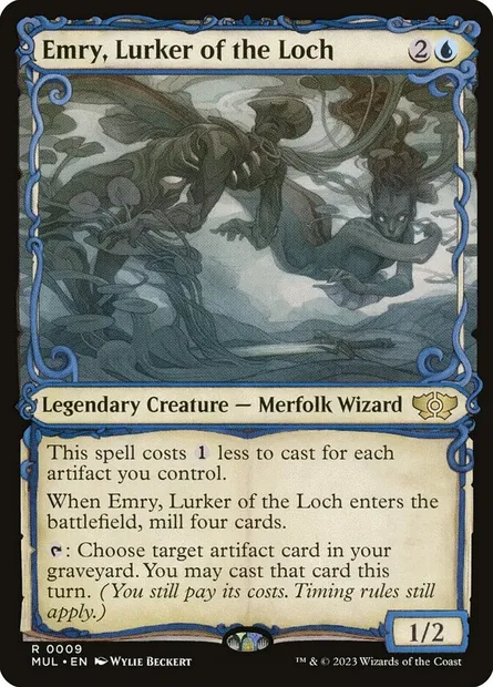 Emry, Lurker of the Loch, Magic card MUL 9 — Multiverse Legends set
