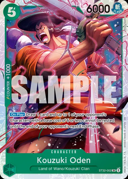 Kouzuki Oden, One Piece card ST32-002 — GREEN Roronoa Zoro set
