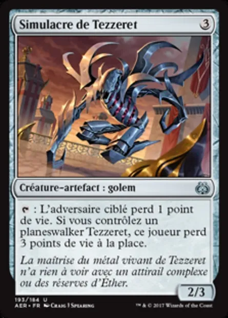 Simulacre de Tezzeret, carte Magic AER 193 — extension La révolte éthérique