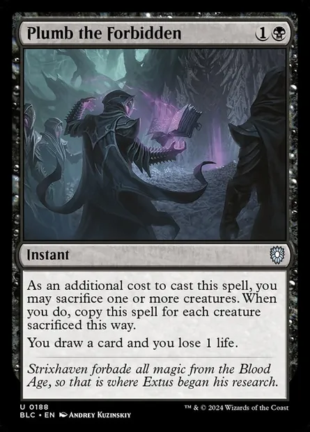 Plumb the Forbidden, Magic card BLC 188 — Bloomburrow Commander set