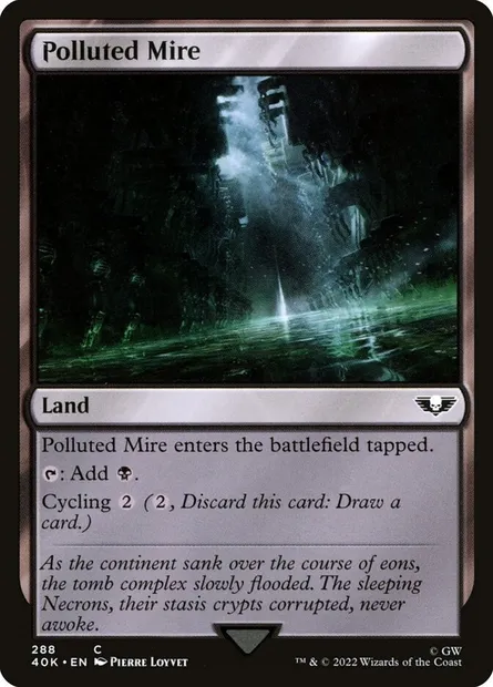 Polluted Mire, Magic card 40K 288 — Warhammer 40,000 Commander set