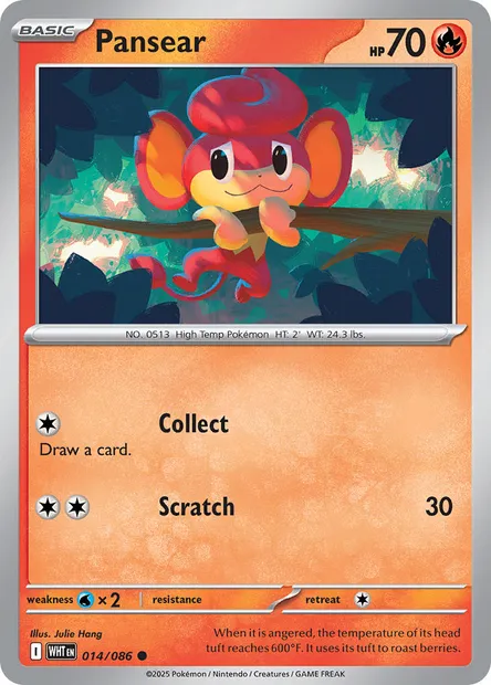 Pansear, Pokémon card WHT 014 — White Flare set