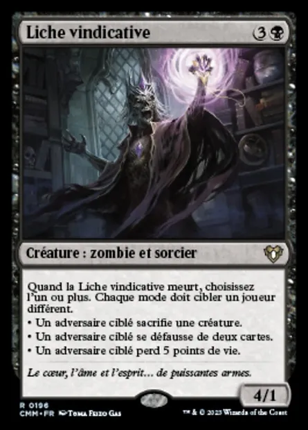 Liche vindicative, carte Magic CMM 196 — extension Commander Masters