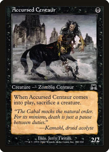Accursed Centaur, Magic card ONS 123 — Onslaught set