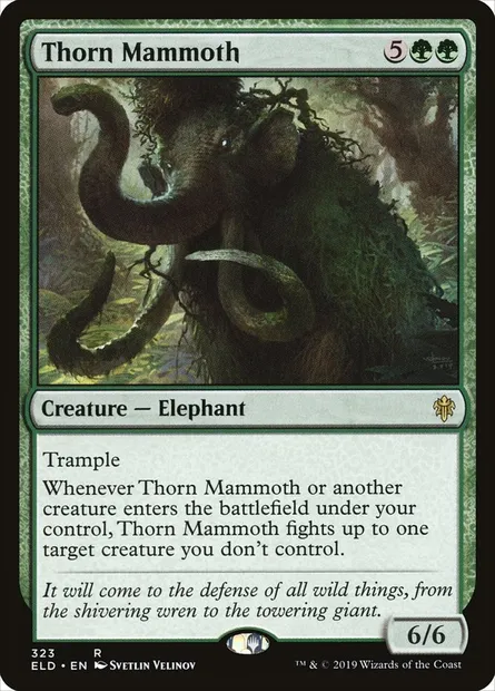 Thorn Mammoth, carte Magic ELD 323 — extension Throne of Eldraine
