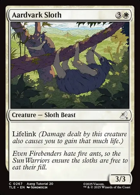 Aardvark Sloth, Magic card TLE 267 — Avatar: The Last Airbender Eternal set