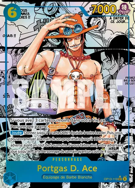Portgas D. Ace, carte One Piece OP13-119 — extension SUCCESSEURS