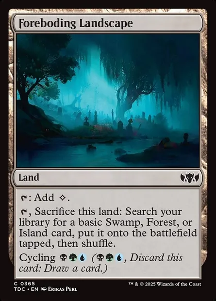 Foreboding Landscape, Magic card TDC 365 — Tarkir: Dragonstorm Commander set