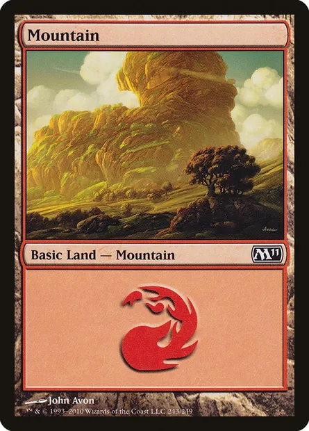 Mountain, Magic card M11 243 — Magic 2011 set