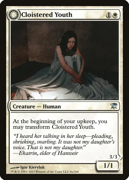 Cloistered Youth // Unholy Fiend, Magic card ISD 8 — Innistrad set