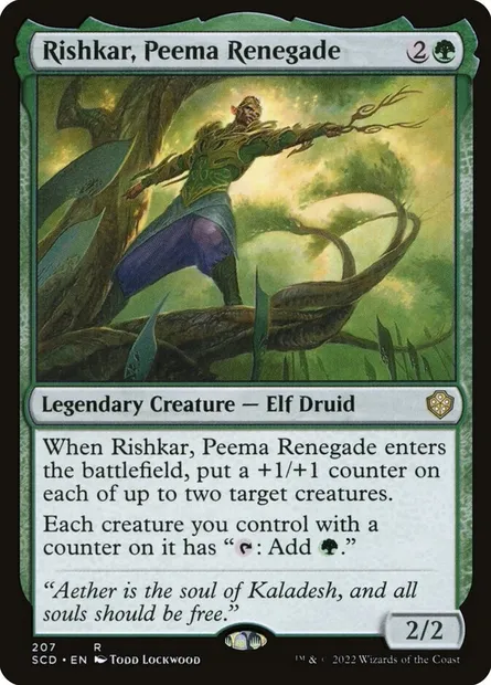 Rishkar, Peema Renegade, Magic card SCD 207 — Starter Commander Decks set